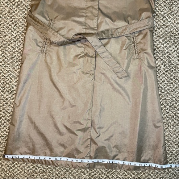 Vintage 80s Windsor Bay Belted Balloon Sleeve Trench Coat - Iridescent Champagne - Picture 9 of 16